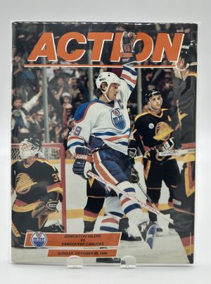 Action Edmonton Oilers Official Program October 26 1986 VS. Canucks